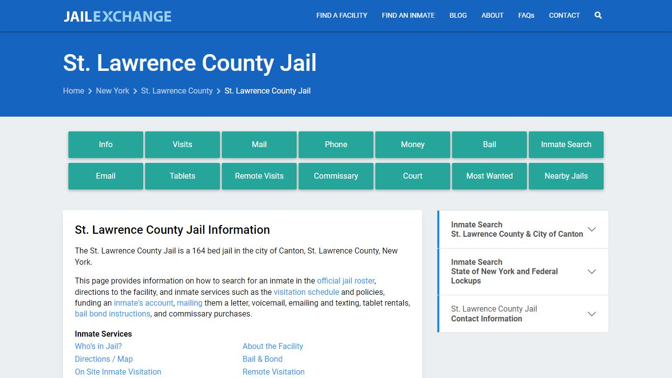 St. Lawrence County Jail, NY Inmate Search, Information