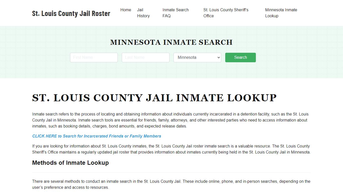 St. Louis County Jail Roster Lookup, MN, Inmate Search