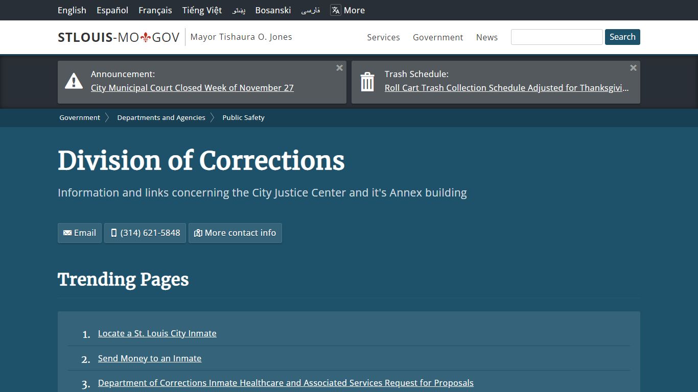 Division of Corrections - City of St. Louis, MO
