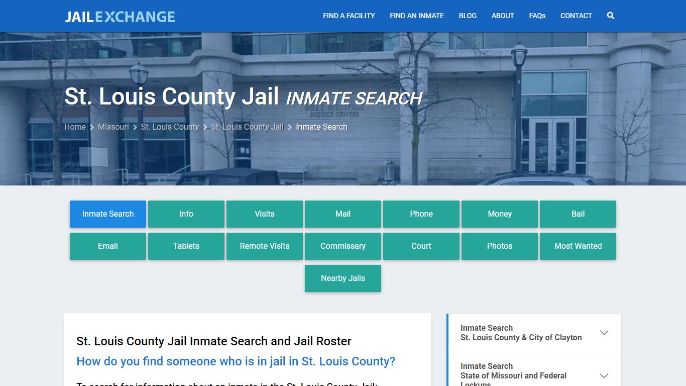 Inmate Search: Roster & Mugshots - St. Louis County Jail, MO