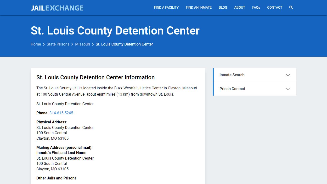 St. Louis County Detention Center Inmate Search, MO - Jail Exchange