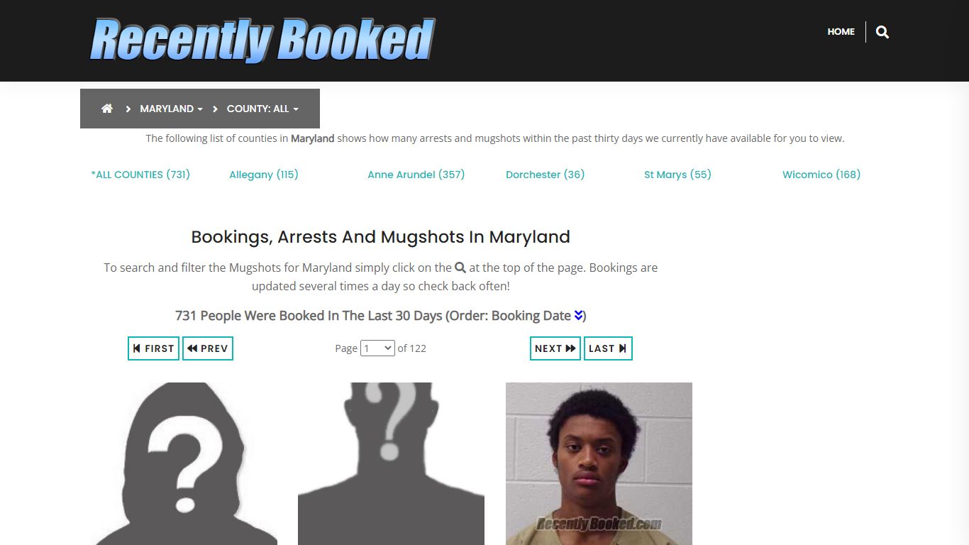 Bookings, Arrests and Mugshots in St Marys County, Maryland