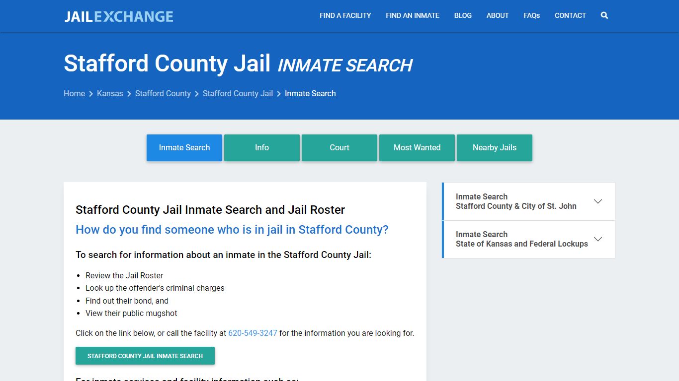 Inmate Search: Roster & Mugshots - Stafford County Jail, KS