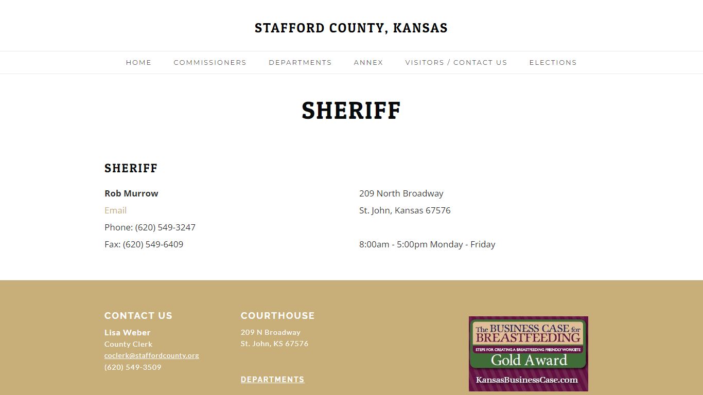 Sheriff - STAFFORD COUNTY, KANSAS