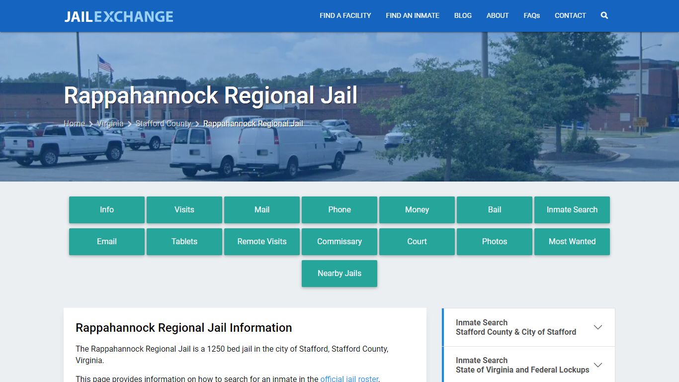 Rappahannock Regional Jail, VA Inmate Search, Information