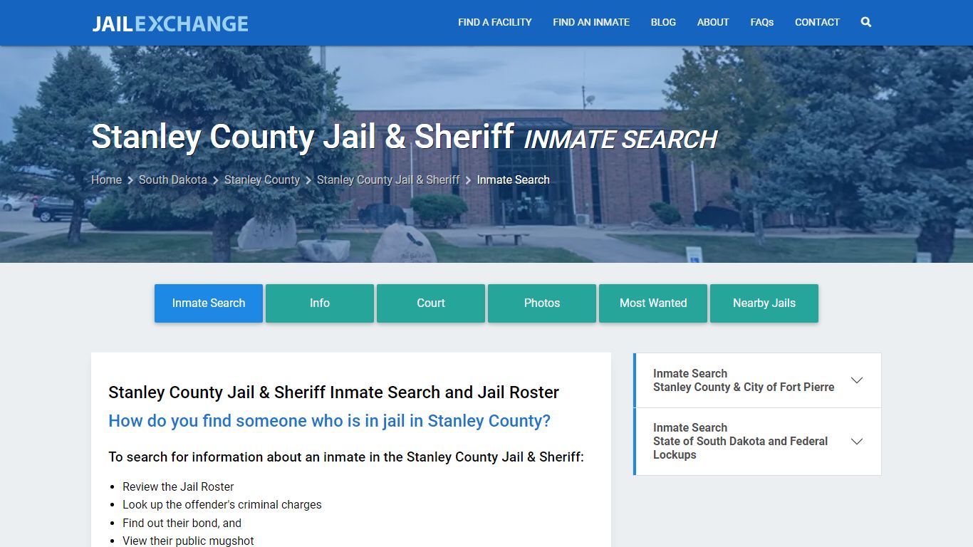 Stanley County Jail & Sheriff Inmate Search - Jail Exchange