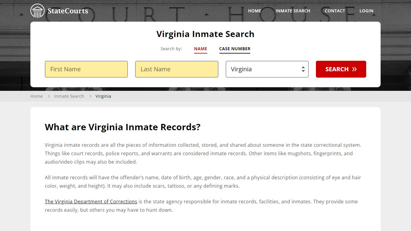Virginia Inmate Search, Prison and Jail Information - StateCourts