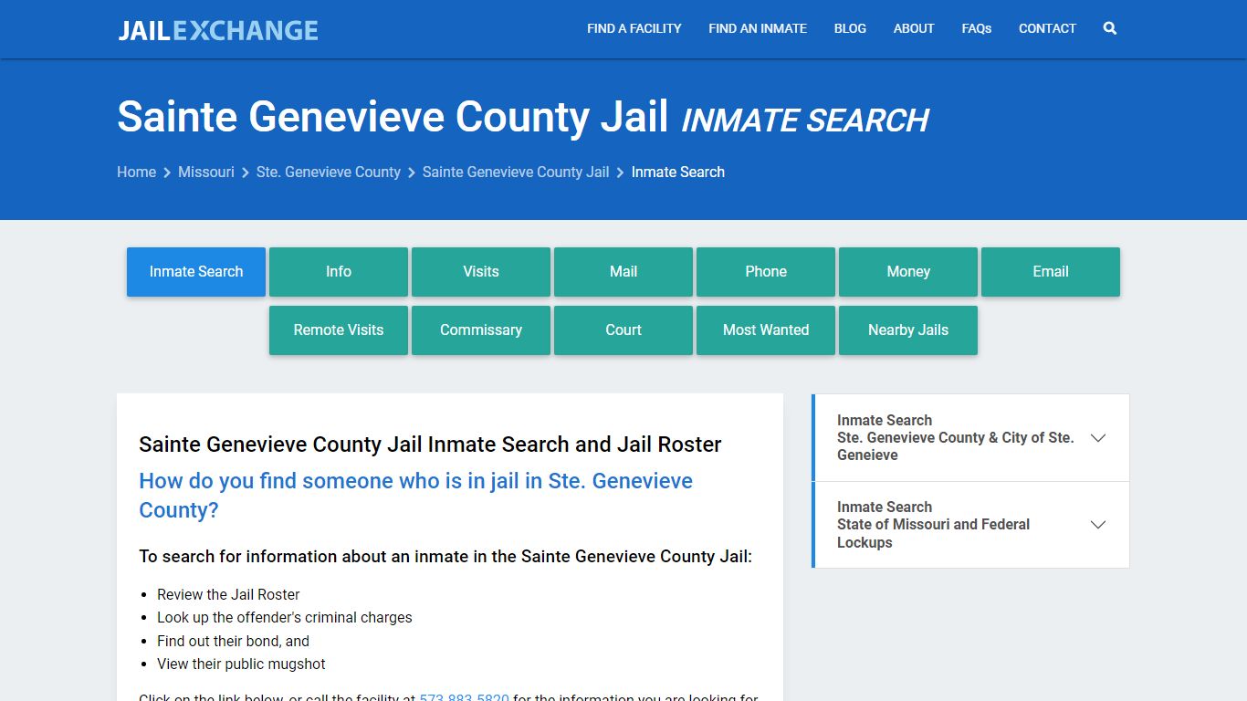 Inmate Search: Roster & Mugshots - Sainte Genevieve County Jail, MO