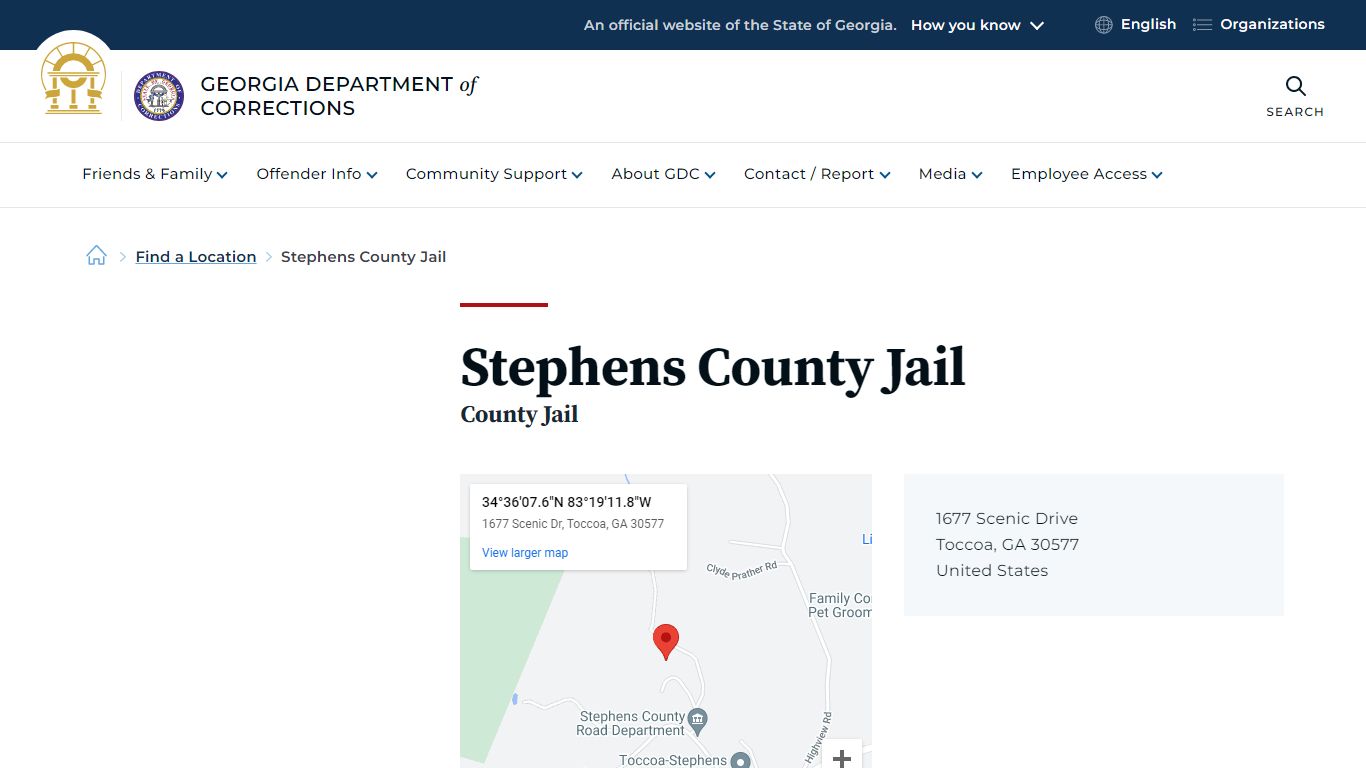 Stephens County Jail | Georgia Department of Corrections