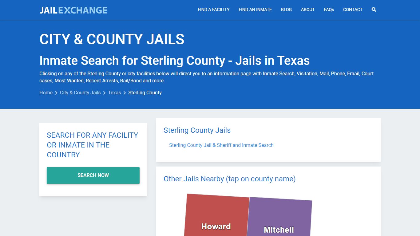 Inmate Search for Sterling County | Jails in Texas - Jail Exchange