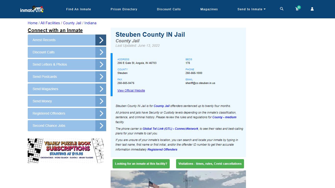 Steuben County IN Jail - Inmate Locator - Angola, IN