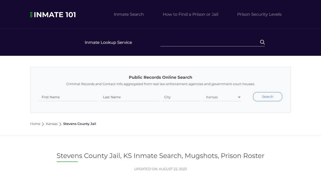 Stevens County Jail, KS Inmate Search, Mugshots, Prison Roster