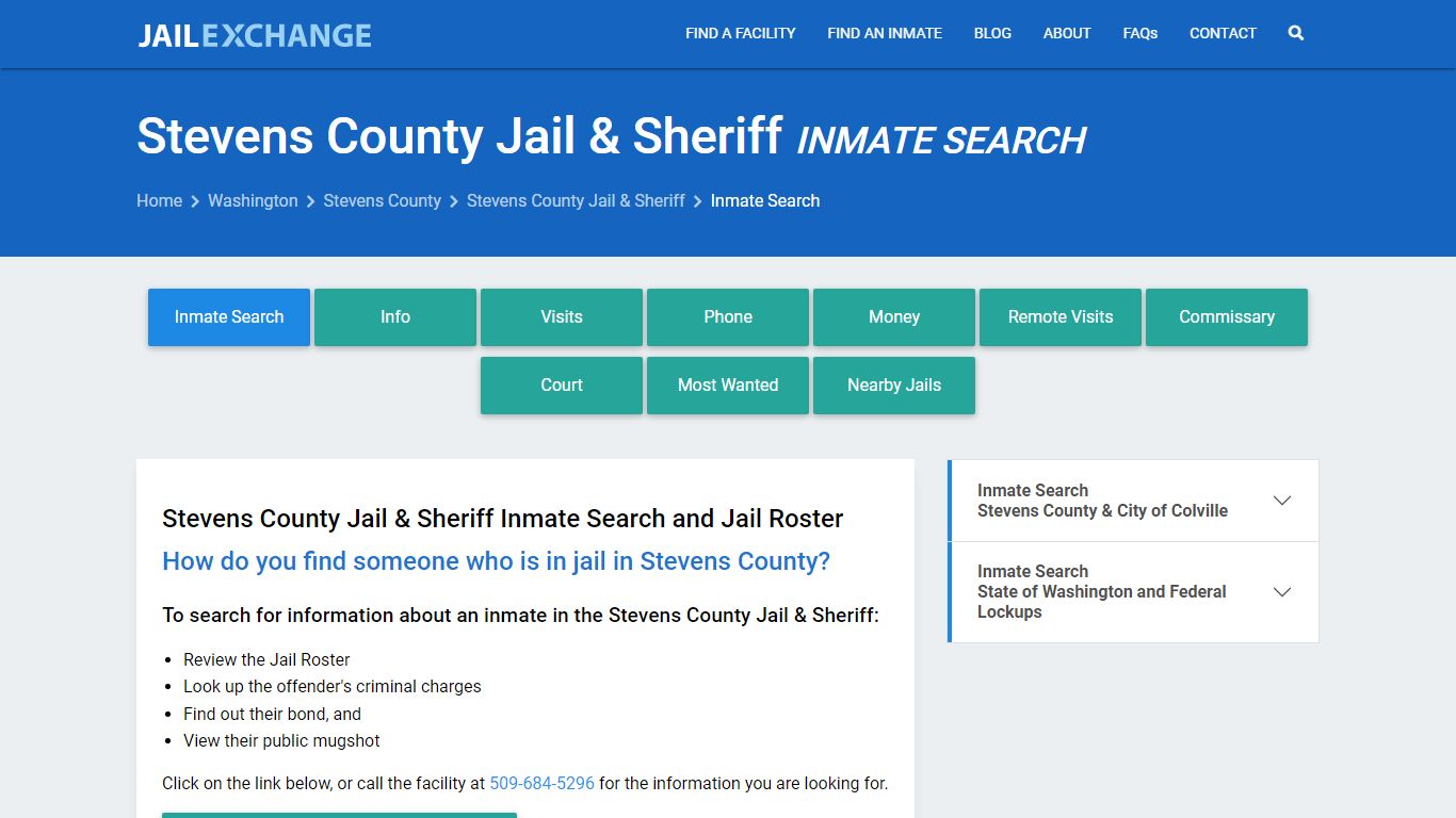 Stevens County Jail & Sheriff Inmate Search - Jail Exchange