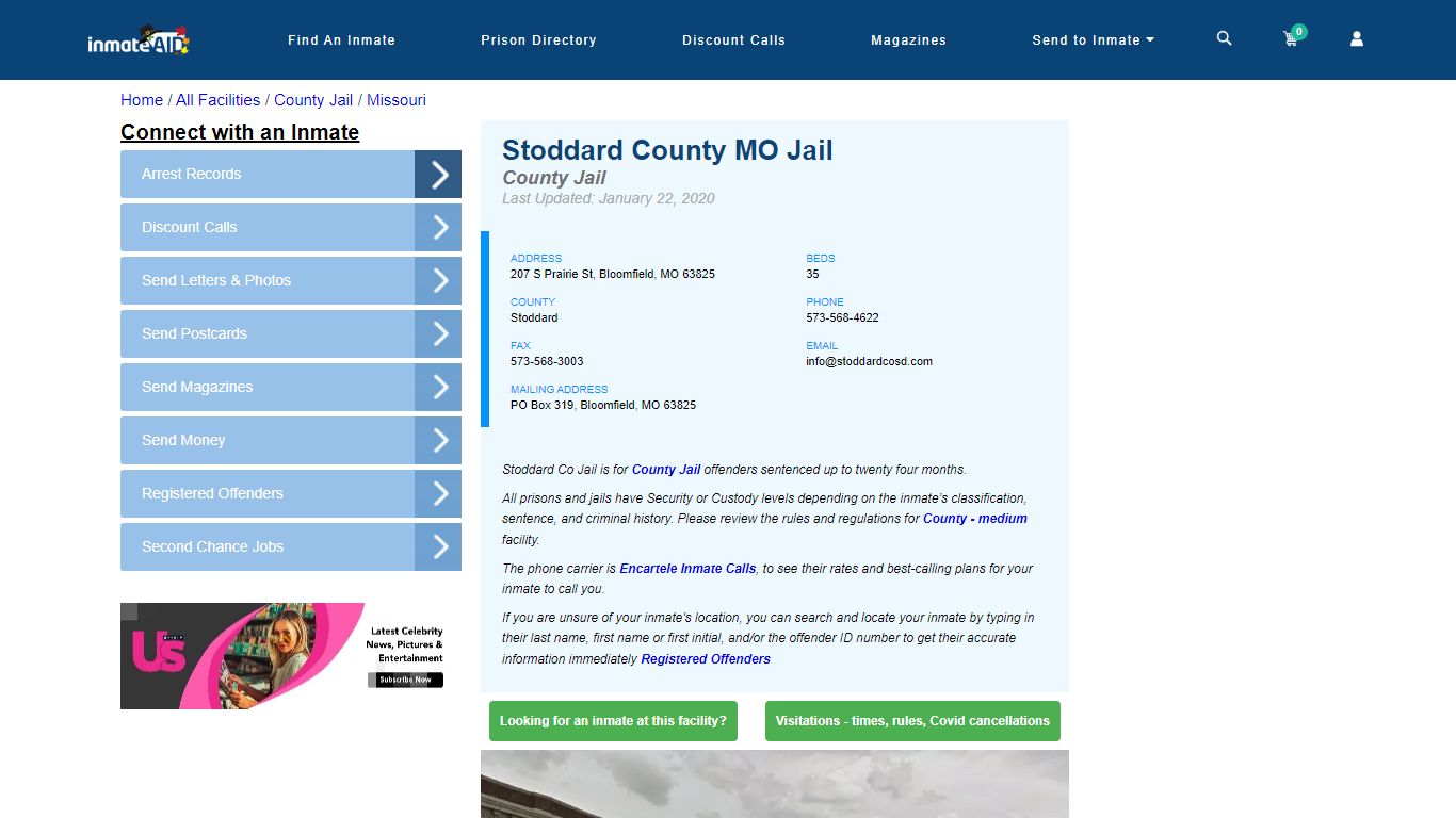 Stoddard County MO Jail - Inmate Locator - Bloomfield, MO