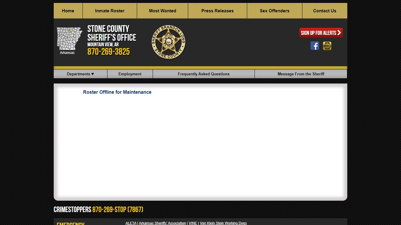Inmate Roster - Stone County AR Sheriff's Office
