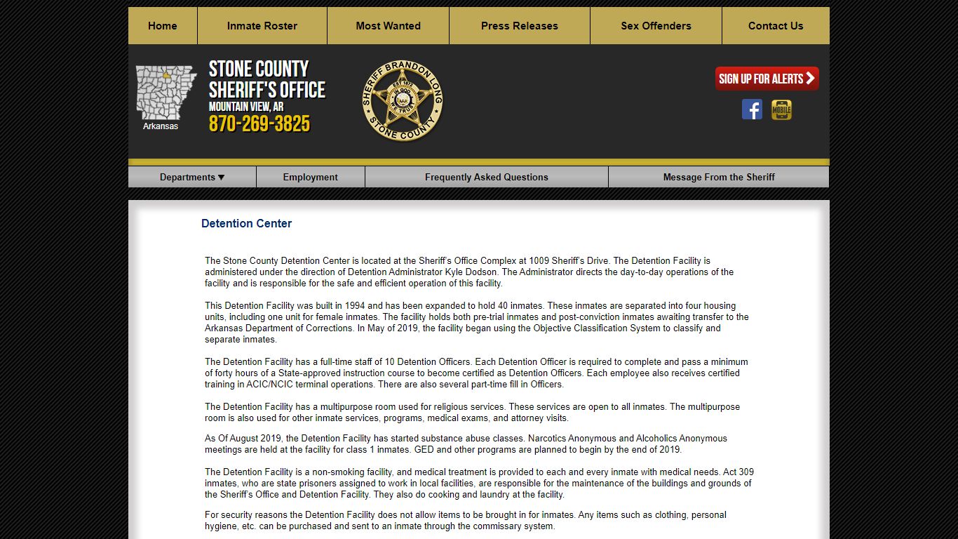 Detention Center - Stone County Sheriff AR