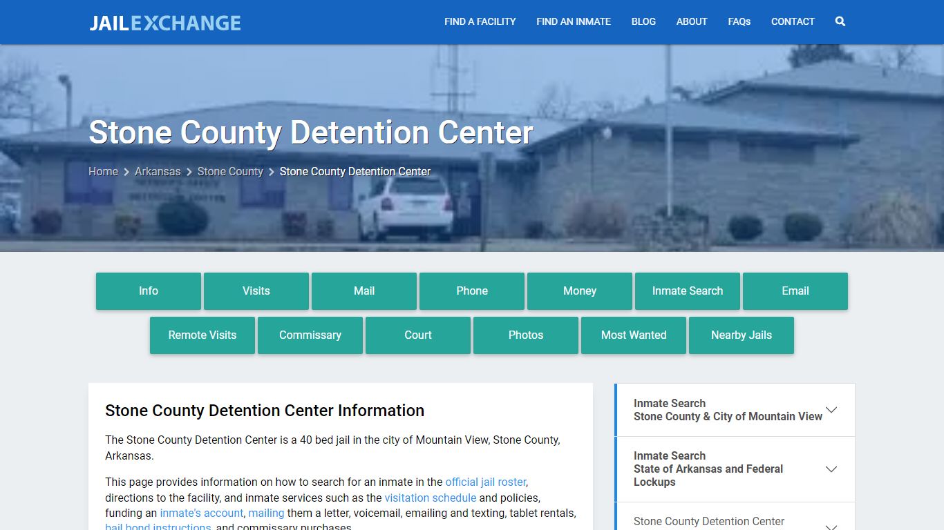 Stone County Detention Center, AR Inmate Search, Information