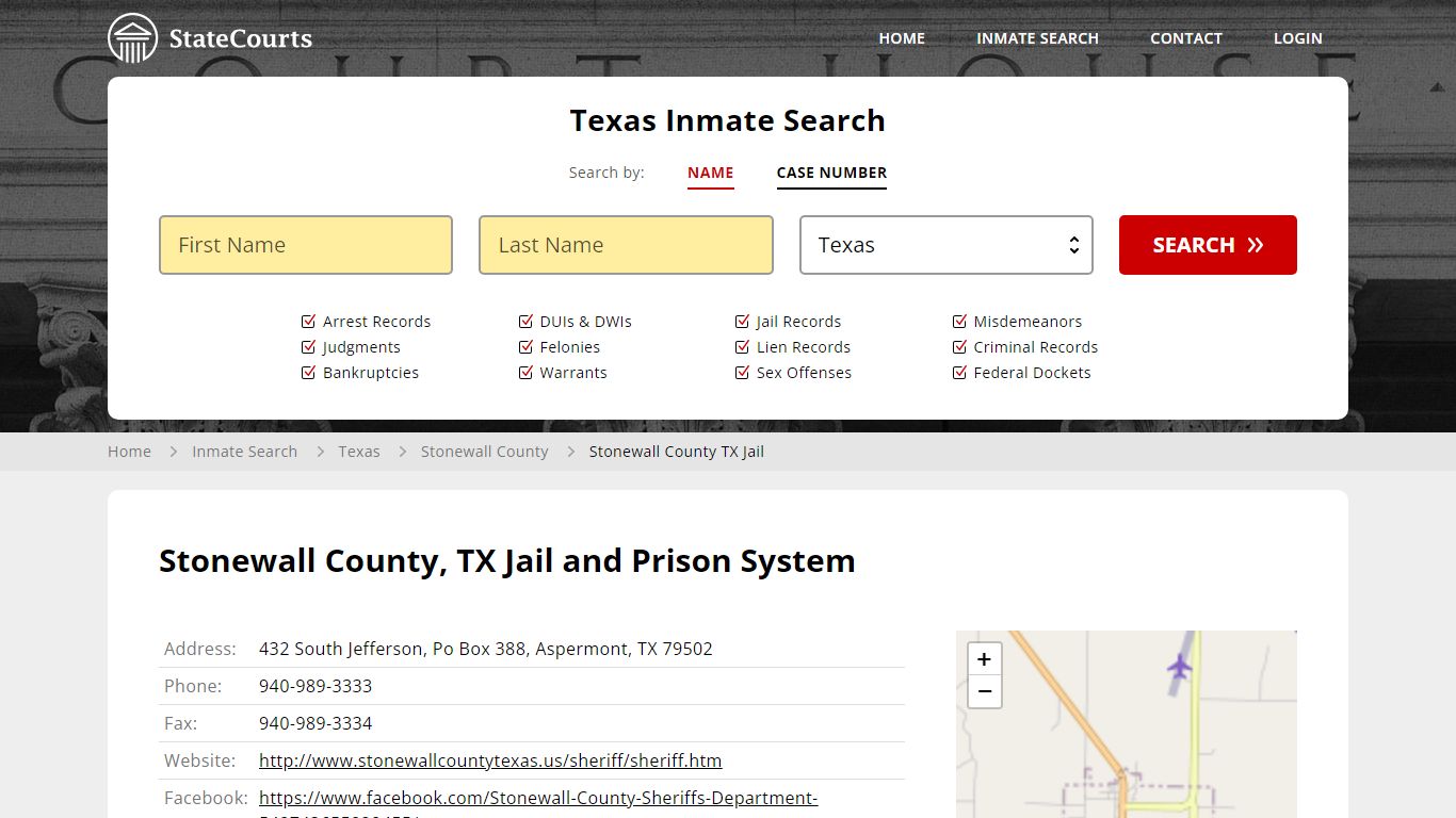 Stonewall County TX Jail Inmate Records Search, Texas - StateCourts