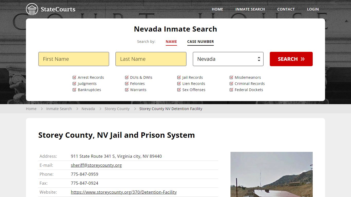 Storey County NV Detention Facility Inmate Records Search, Nevada ...