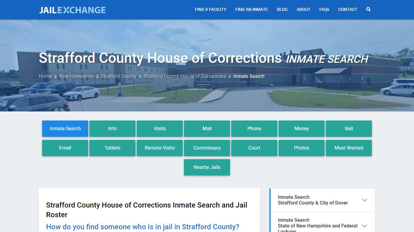 Strafford County House of Corrections Inmate Search - Jail Exchange