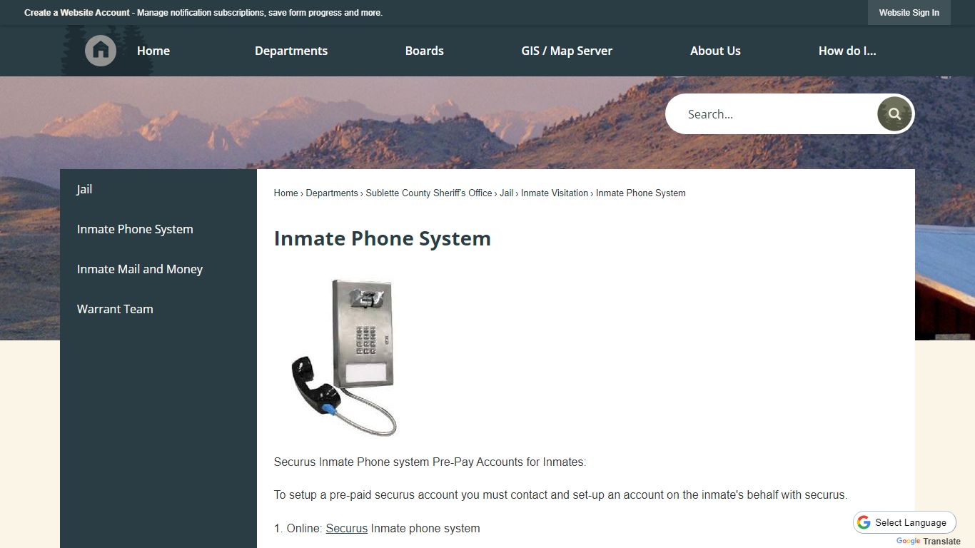 Inmate Phone System | Sublette County - Official Website