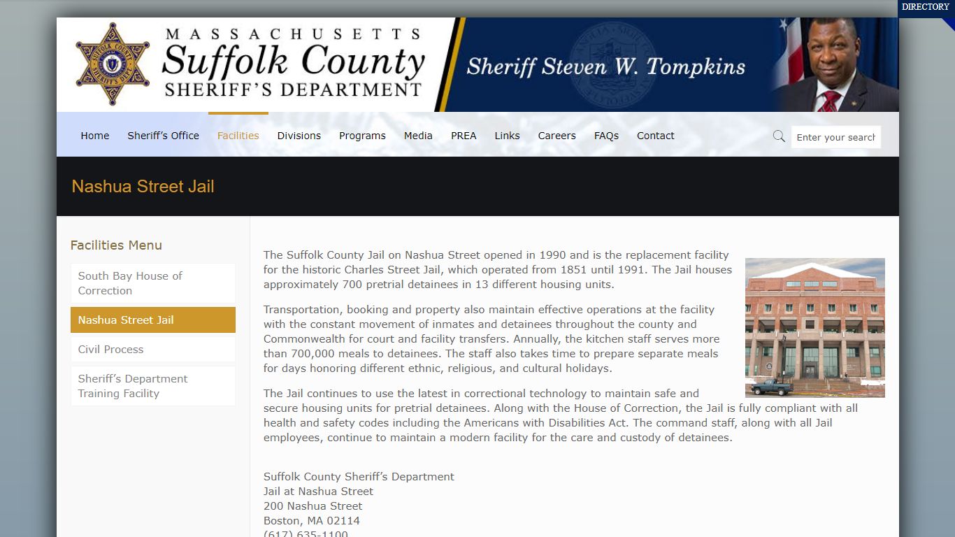 Nashua Street Jail – Suffolk County Sheriff's Department