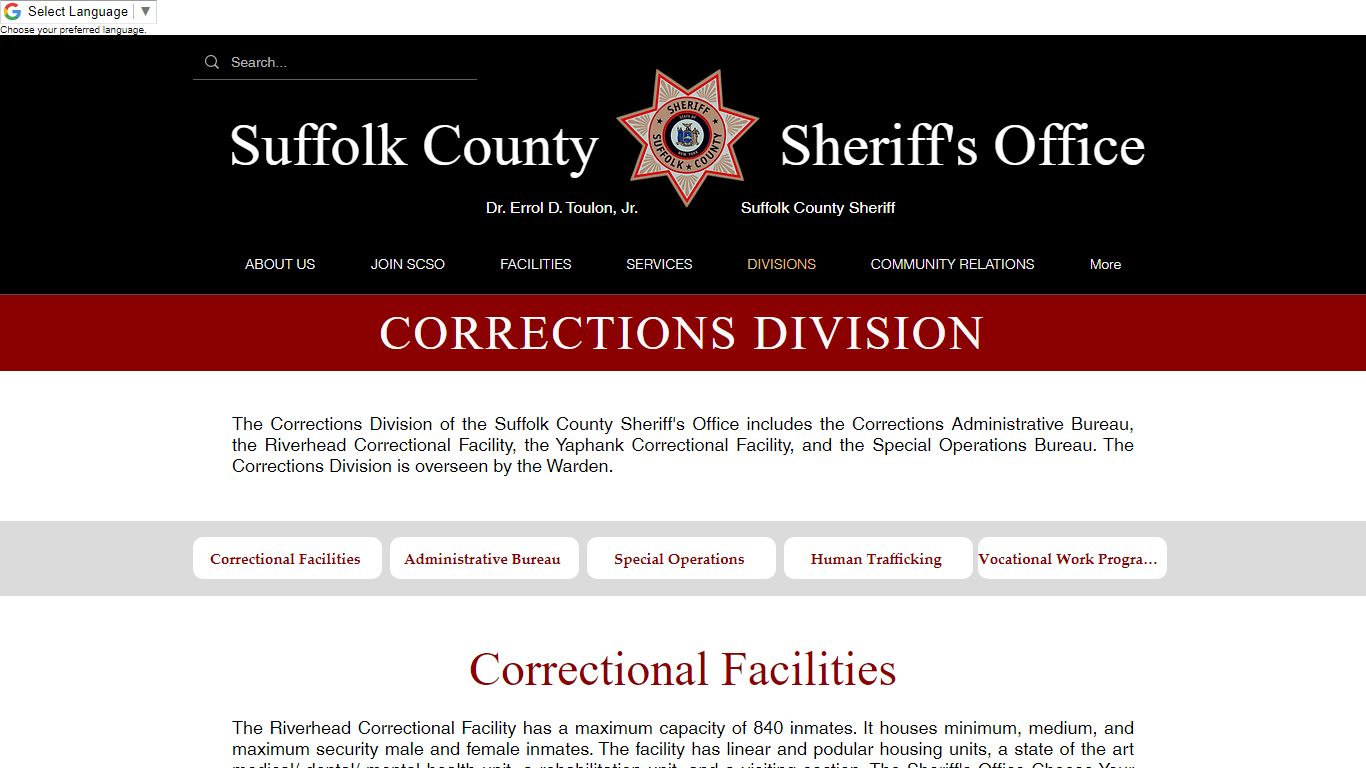 Corrections Division | Suffolk County Sheriff's Office