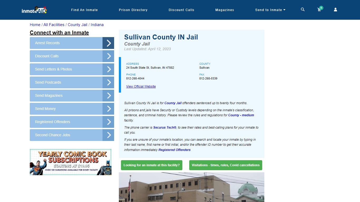 Sullivan County IN Jail - Inmate Locator - Sullivan, IN
