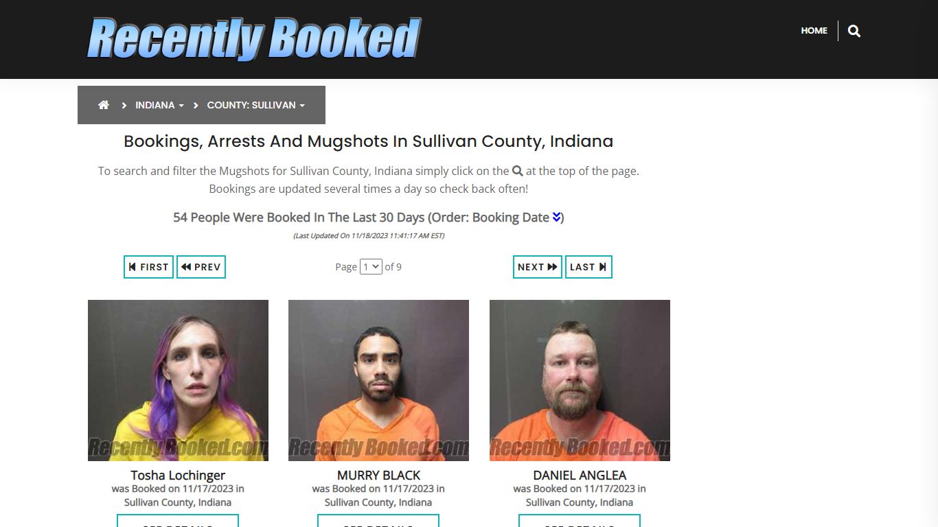 Recent bookings, Arrests, Mugshots in Sullivan County, Indiana