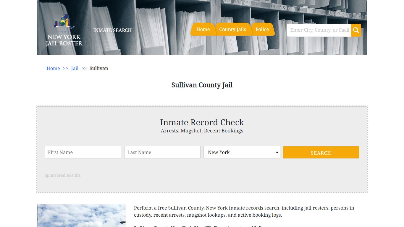 Sullivan County Jail | Jail Roster Search