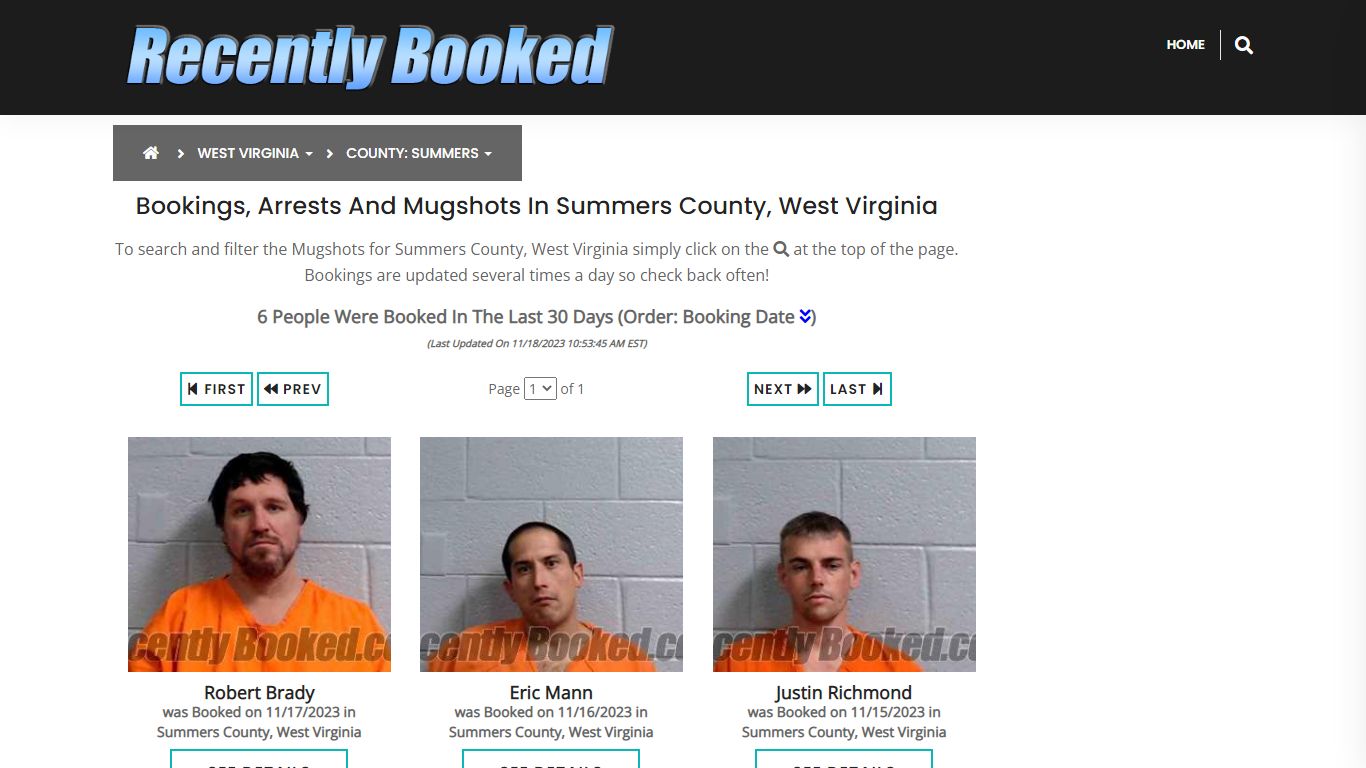 Bookings, Arrests and Mugshots in Summers County, West Virginia