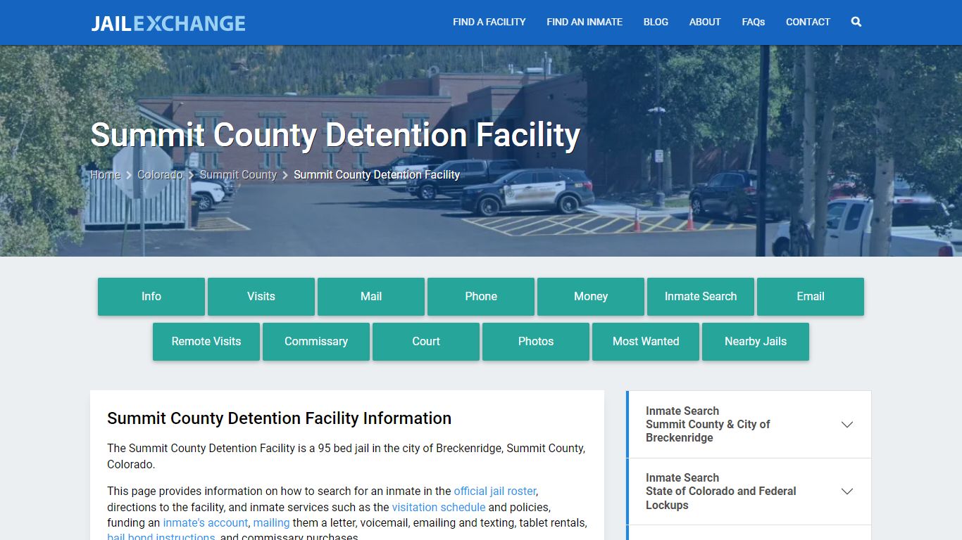 Summit County Detention Facility, CO Inmate Search, Information
