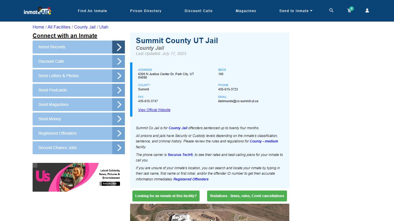 Summit County UT Jail - Inmate Locator - Park City, UT