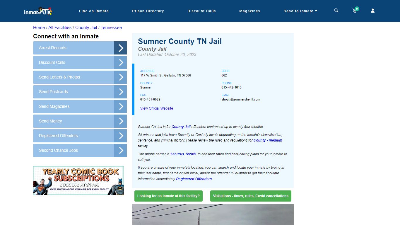 Sumner County TN Jail - Inmate Locator - Gallatin, TN