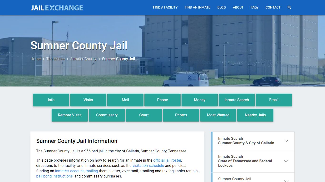 Sumner County Jail, TN Inmate Search, Information