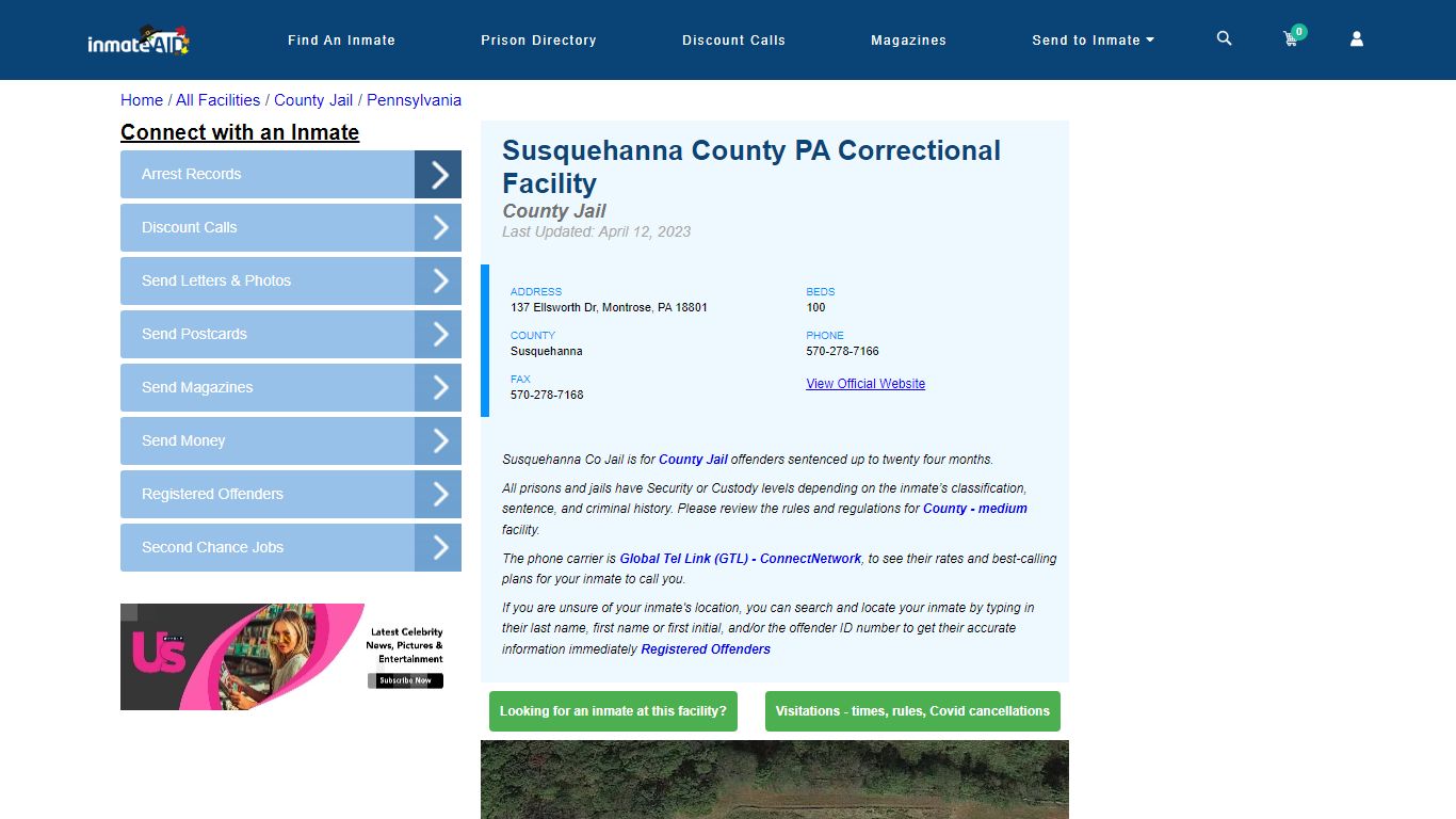Susquehanna County PA Correctional Facility - Inmate Locator - Montrose, PA