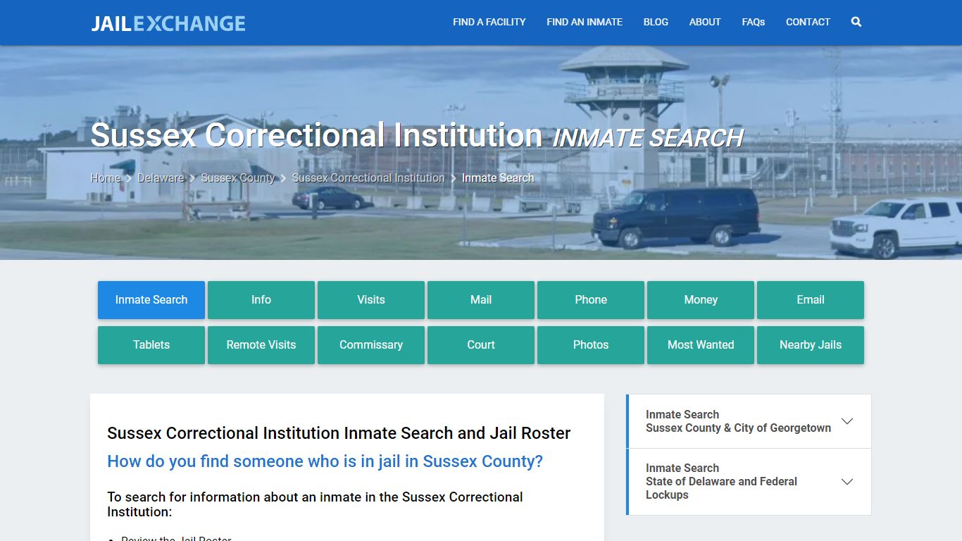 Sussex Correctional Institution Inmate Search - Jail Exchange