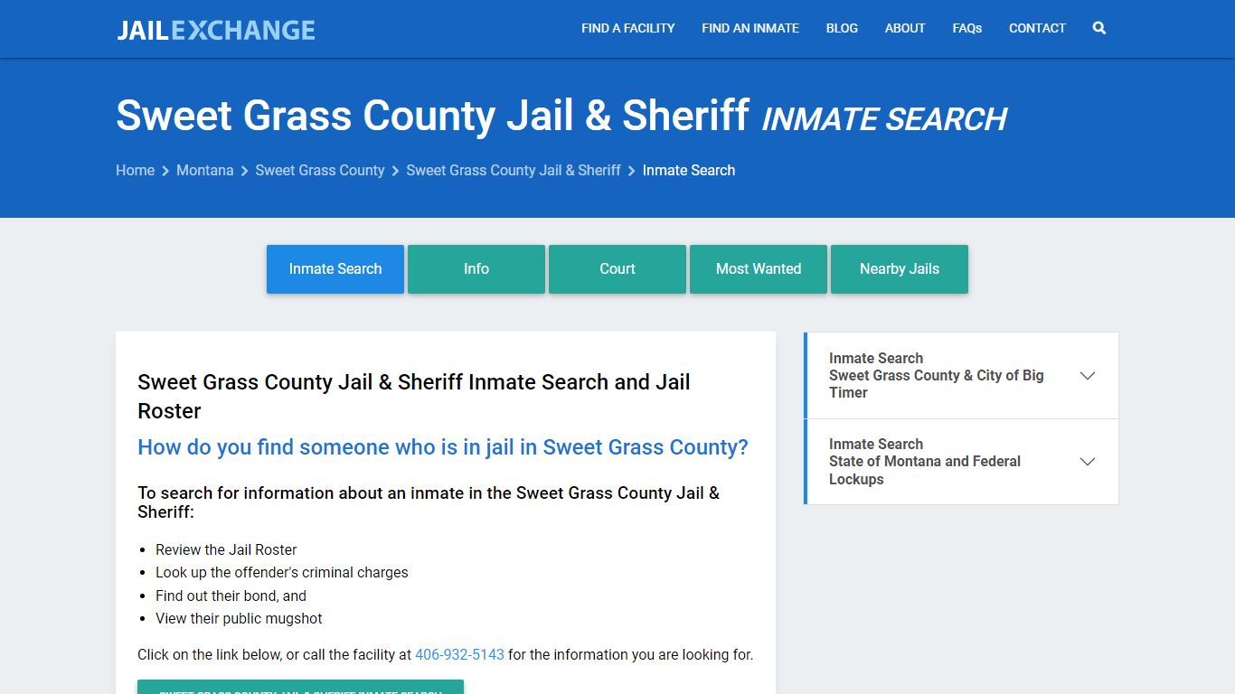 Sweet Grass County Jail & Sheriff Inmate Search