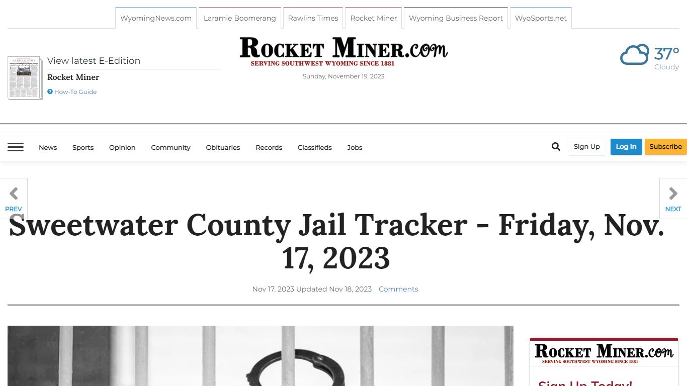 Sweetwater County Jail Tracker Friday, Nov. 17, 2023 | Records ...