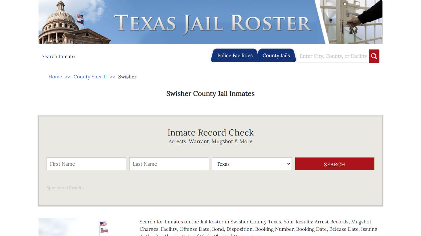 Swisher County Jail Inmates | Jail Roster Search