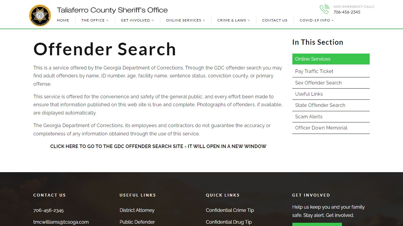 State Offender Search - Taliaferro County Sheriff
