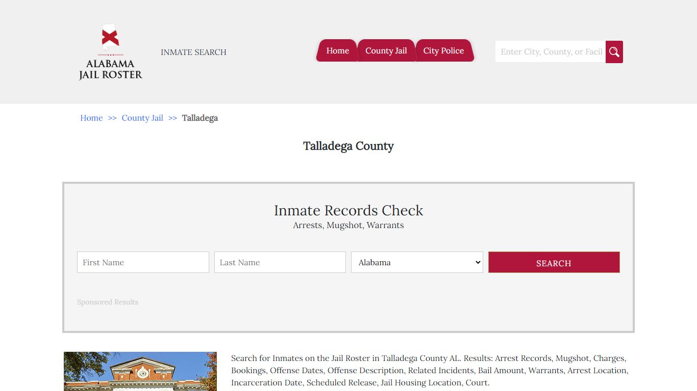 Talladega County | Alabama Jail Inmate Search