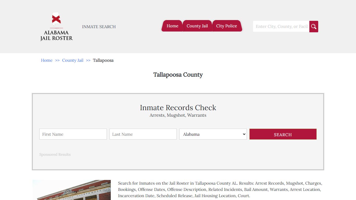 Tallapoosa County | Alabama Jail Inmate Search