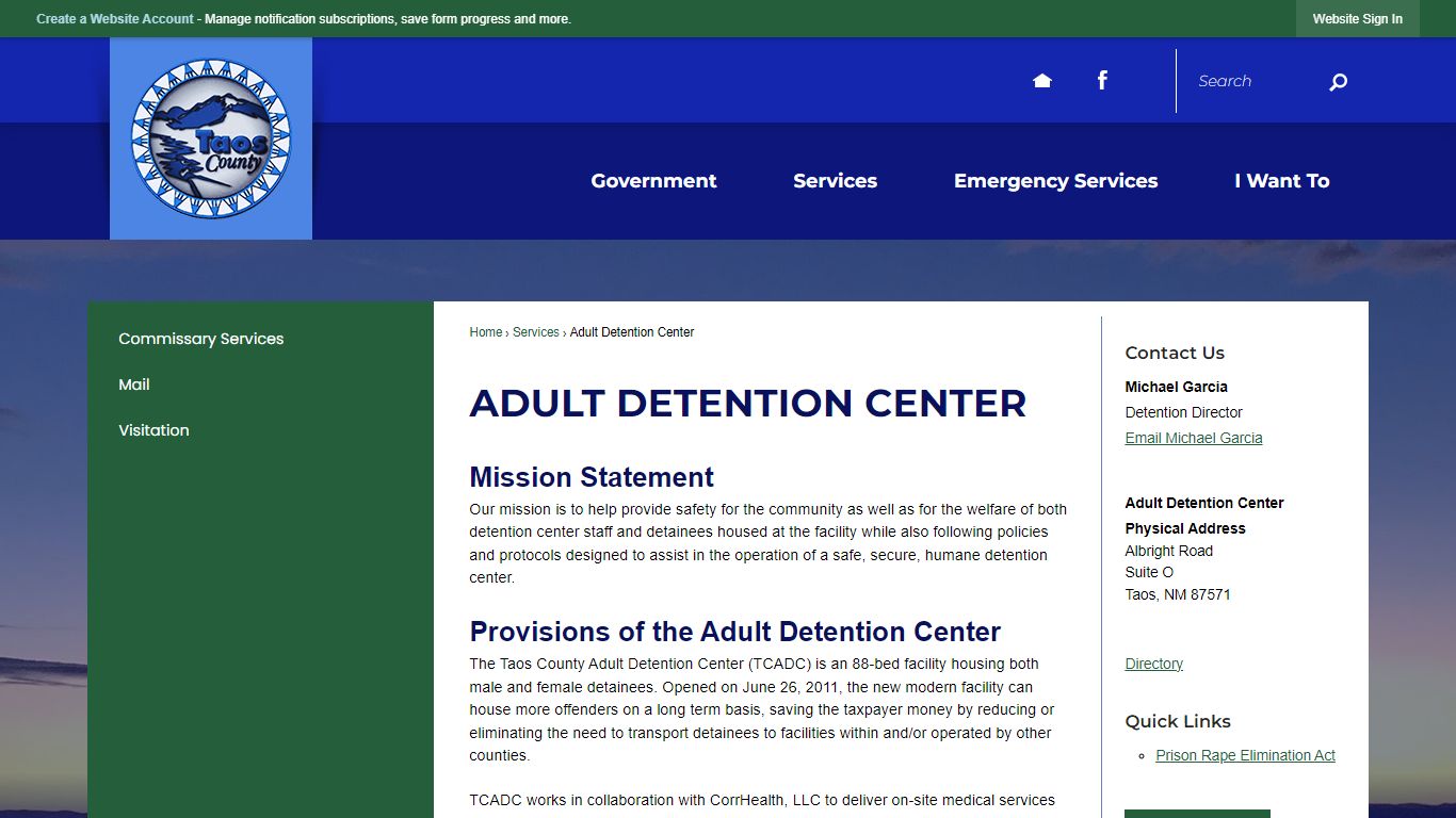 Adult Detention Center | Taos County, NM