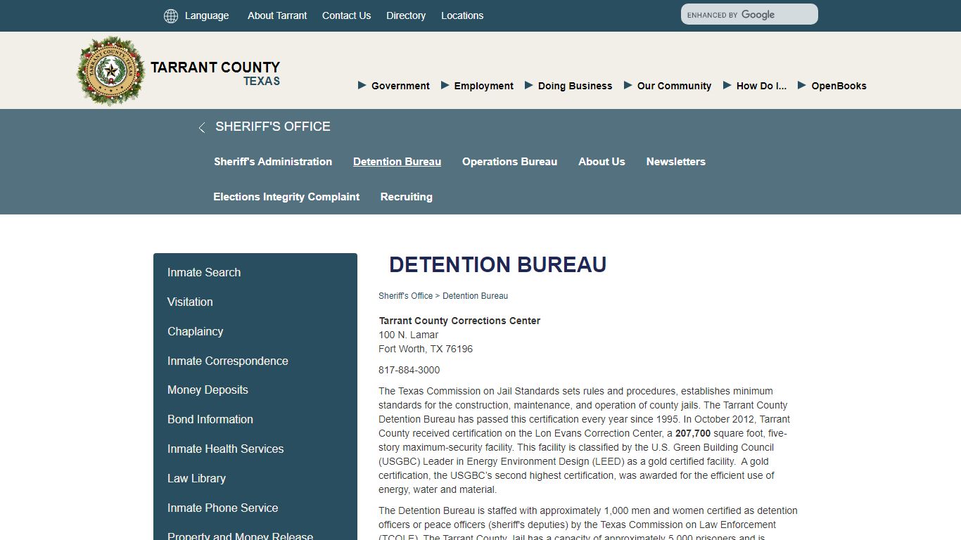Detention Bureau - Tarrant County TX