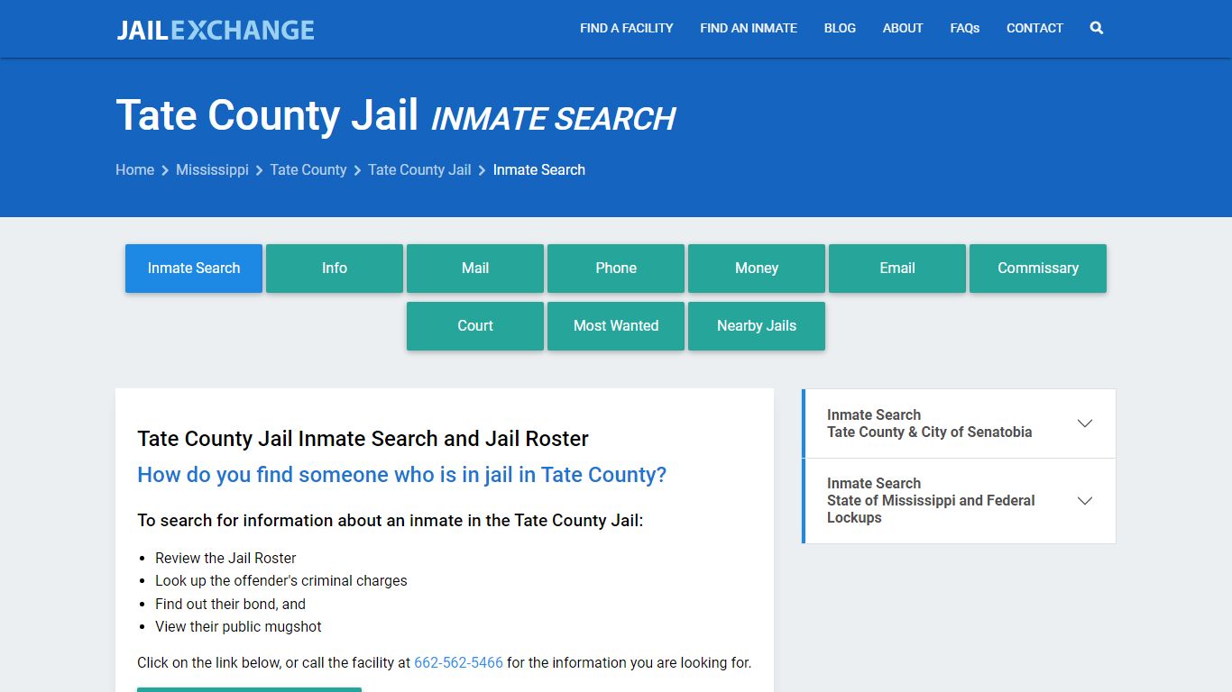 Inmate Search: Roster & Mugshots - Tate County Jail, MS