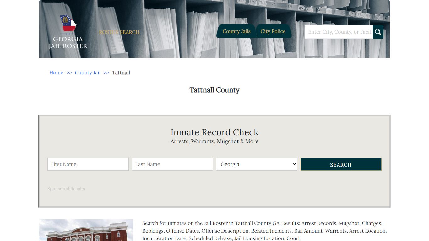 Tattnall County | Georgia Jail Inmate Search