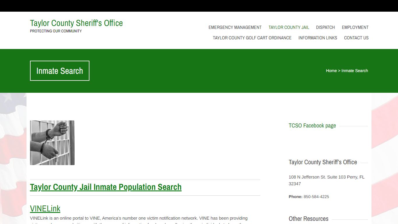 Inmate Search – Taylor County Sheriff's Office