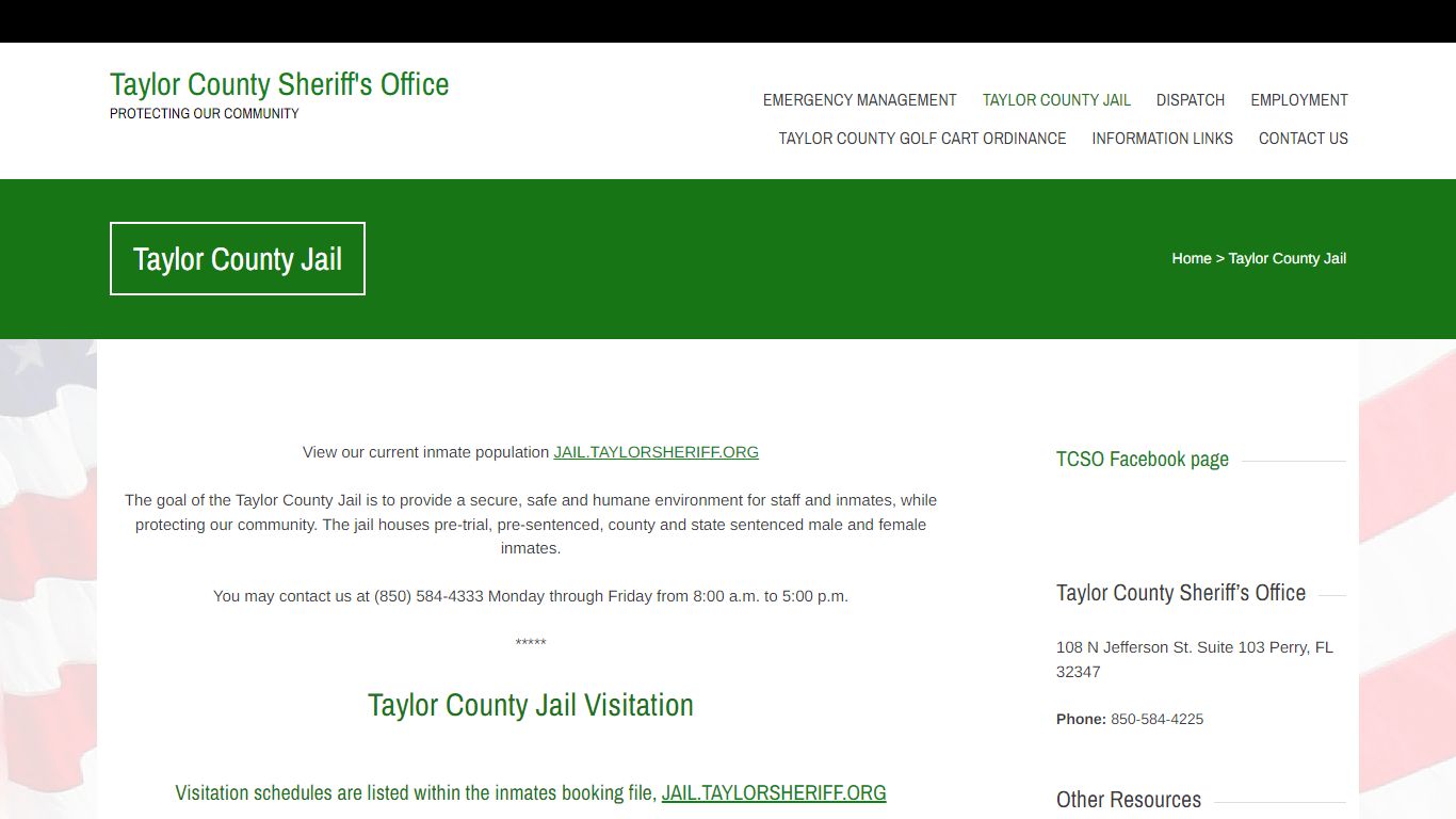 Taylor County Jail – Taylor County Sheriff's Office