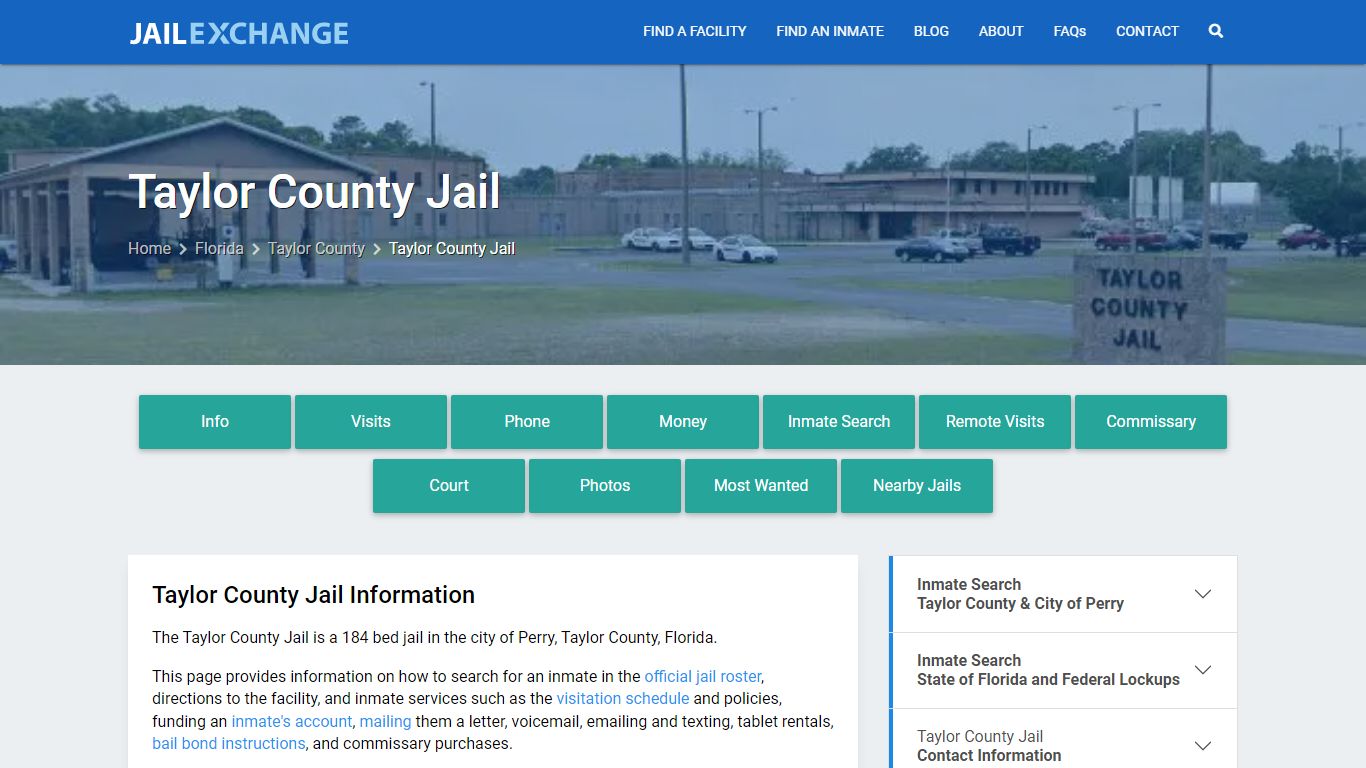 Taylor County Jail, FL Inmate Search, Information